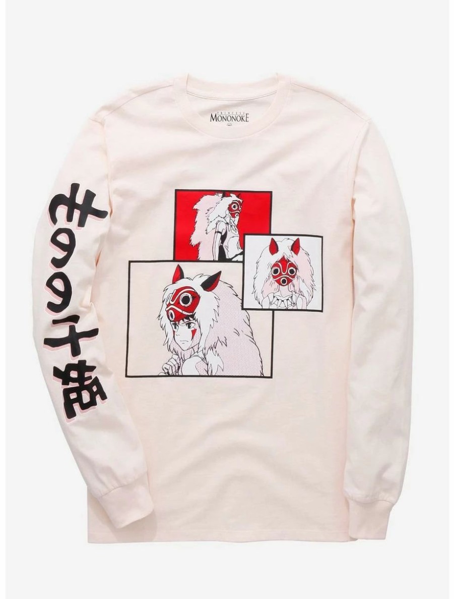 Anime * | Anime Studio Ghibli Princess Mononoke San Panels Long Sleeve T-Shirt Boxlunch Exclusive