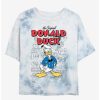 Cartoons * | Cartoons Disney Donald Duck Sketchbook Womens Tie-Dye Crop T-Shirt