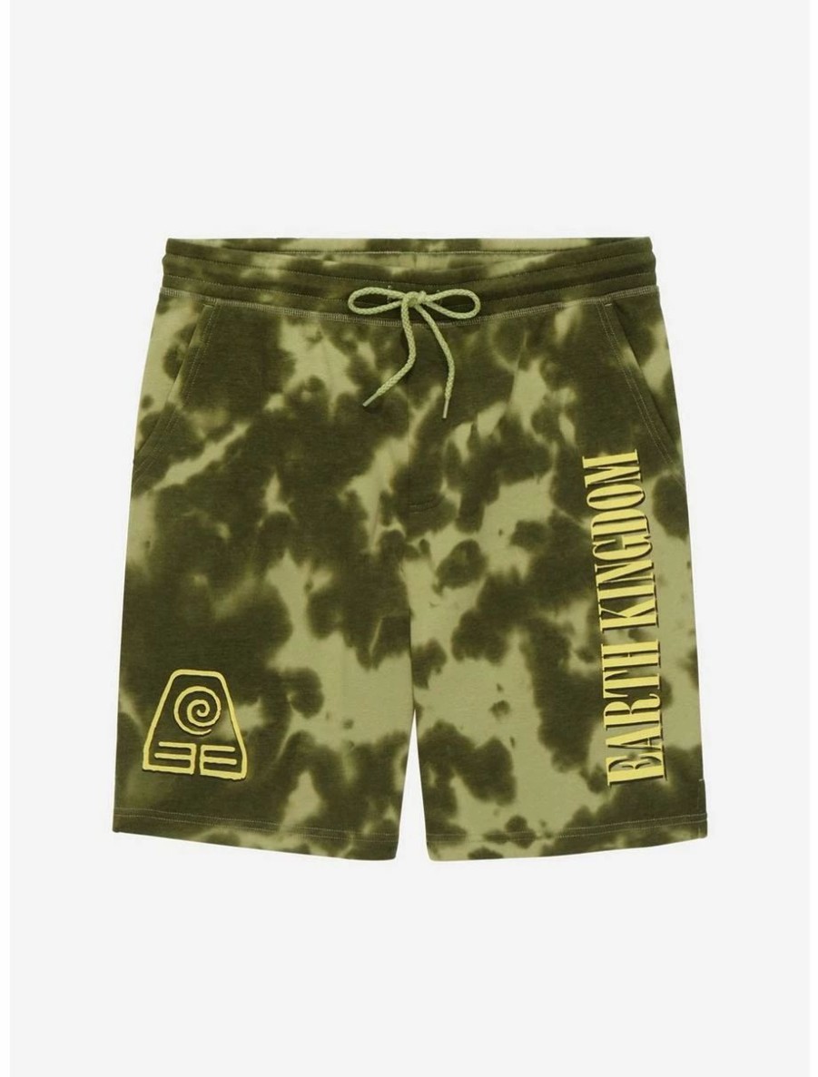 Anime * | Anime Avatar: The Last Airbender Earth Kingdom Tie-Dye Shorts Boxlunch Exclusive