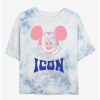 Cartoons * | Cartoons Disney Mickey Mouse An Icon Womens Tie-Dye Crop T-Shirt