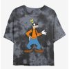 Cartoons * | Cartoons Disney Goofy Traditional Womens Tie-Dye Crop T-Shirt