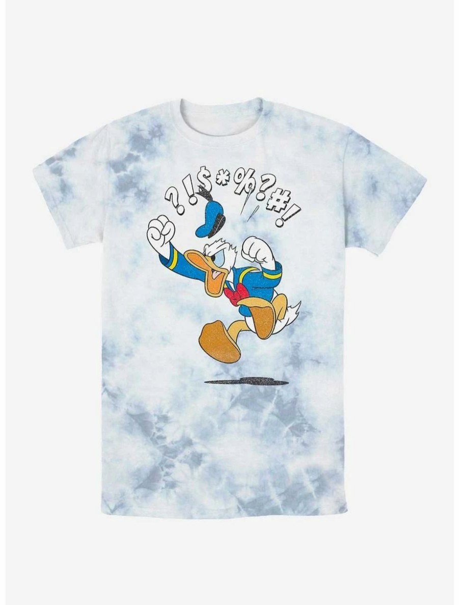 Cartoons * | Cartoons Disney Donald Duck Angry Jump Tie-Dye T-Shirt