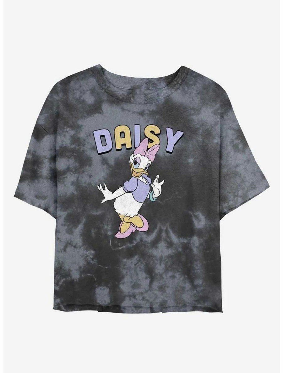 Cartoons * | Cartoons Disney Daisy Duck Classic Womens Tie-Dye Crop T-Shirt