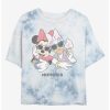 Cartoons * | Cartoons Disney Minnie Mouse Besties Womens Tie-Dye Crop T-Shirt