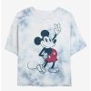 Cartoons * | Cartoons Disney Mickey Mouse Vintage Womens Tie-Dye Crop T-Shirt